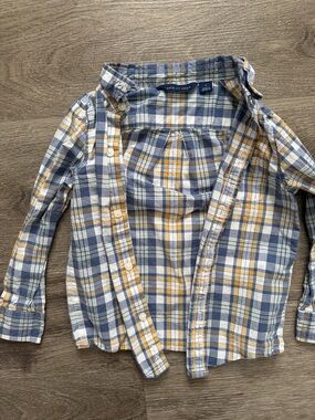 Janie and Jack Boy's Blue & Yellow Plaid Button-Down Shirt